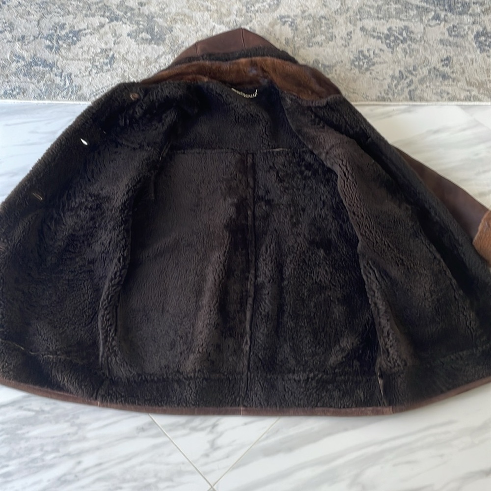 Beautiful extra warm women’s genuine shearling with mink colour and cuff sz XL - Picture 11 of 12